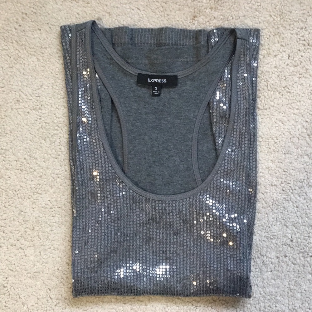 Sequined Racerback Tank Top (Express)